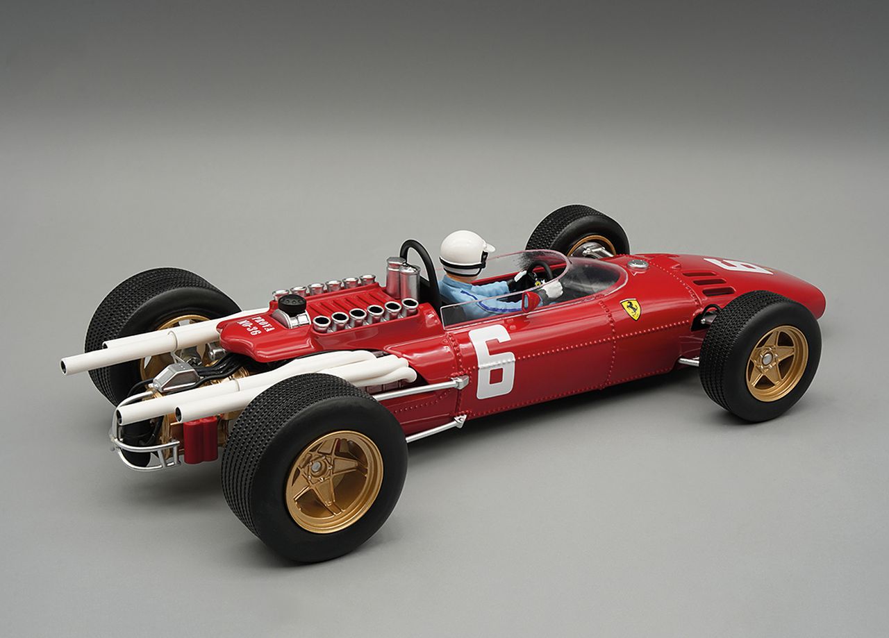 Ferrari F1 312 #6 L.Scarfiotti Winner Italy Monza GP 1966 with Pilot Figure 1:18 Tecnomodel