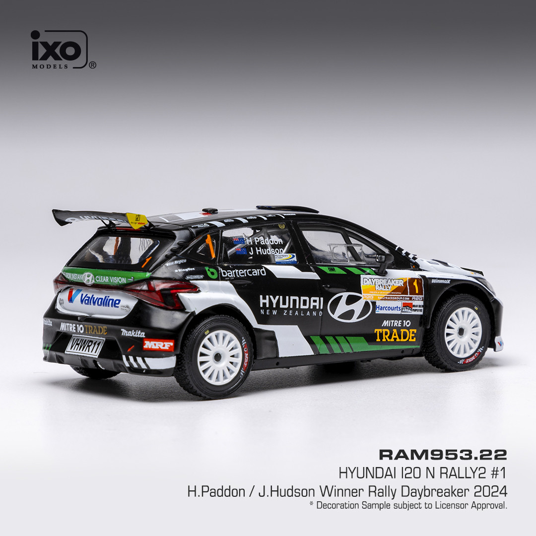 Hyundai i20 N Rally 2 #1 Paddon/Hudson Rally Daybreaker 2024 1:43 Ixo Models