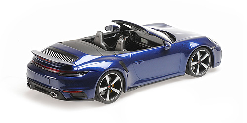 Porsche 911 992 Turbo S Cabriolet 2020 blue metallic 1:18 Minichamps
