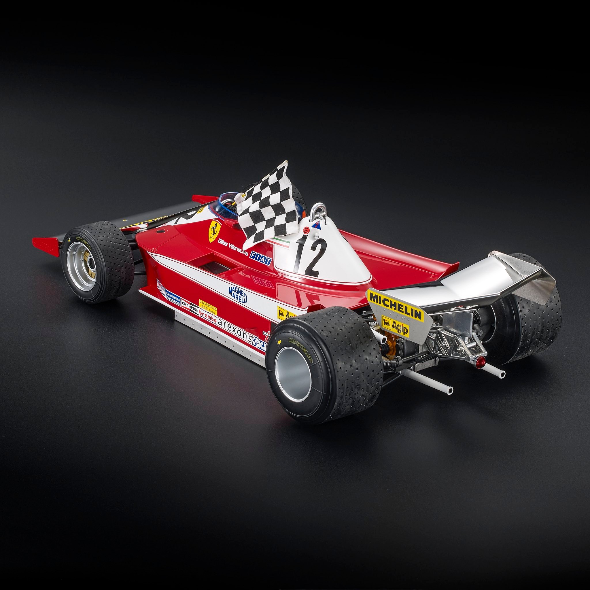 Ferrari F1 312T3 #12 G.Villeneuve Winner Canadian Montreal GP 1978 with Pilot Figure 1:12 GP Replicas