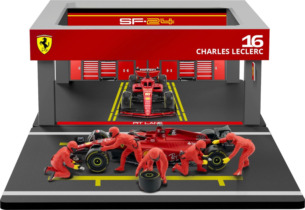 PitBox Set - Ferrari/Red Bull/Mercedes/McLaren 2024 1:43 Bburago