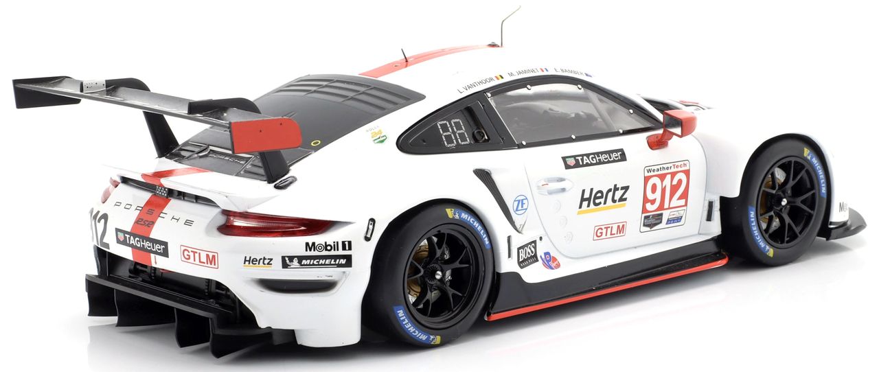 Porsche 911 RSR Team Porsche GT #912 Bamber/Jaminet/Vanthoor 2nd GTLM 24H Daytona 2020 1:18 Ixo Models