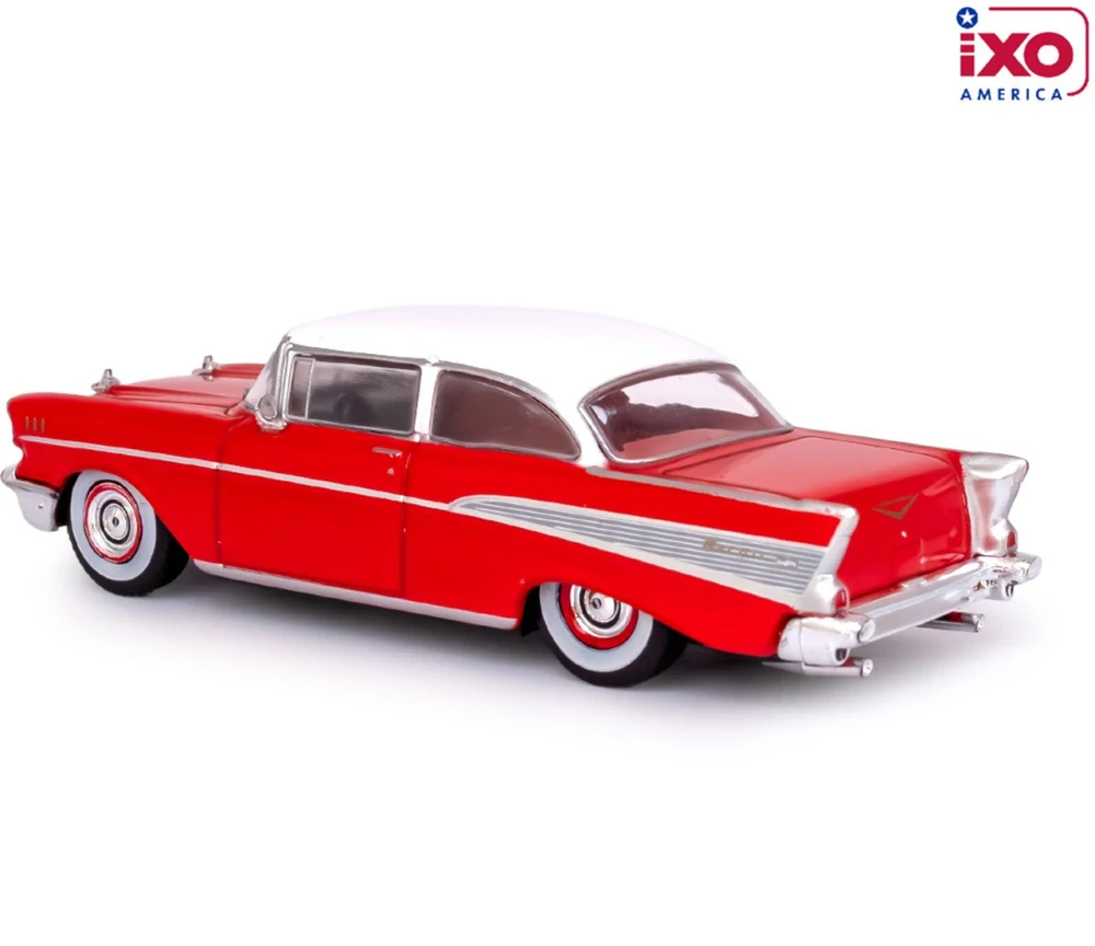 Chevrolet Bel Air Sedan 1957 matador red/india ivory 1:64 Ixo America