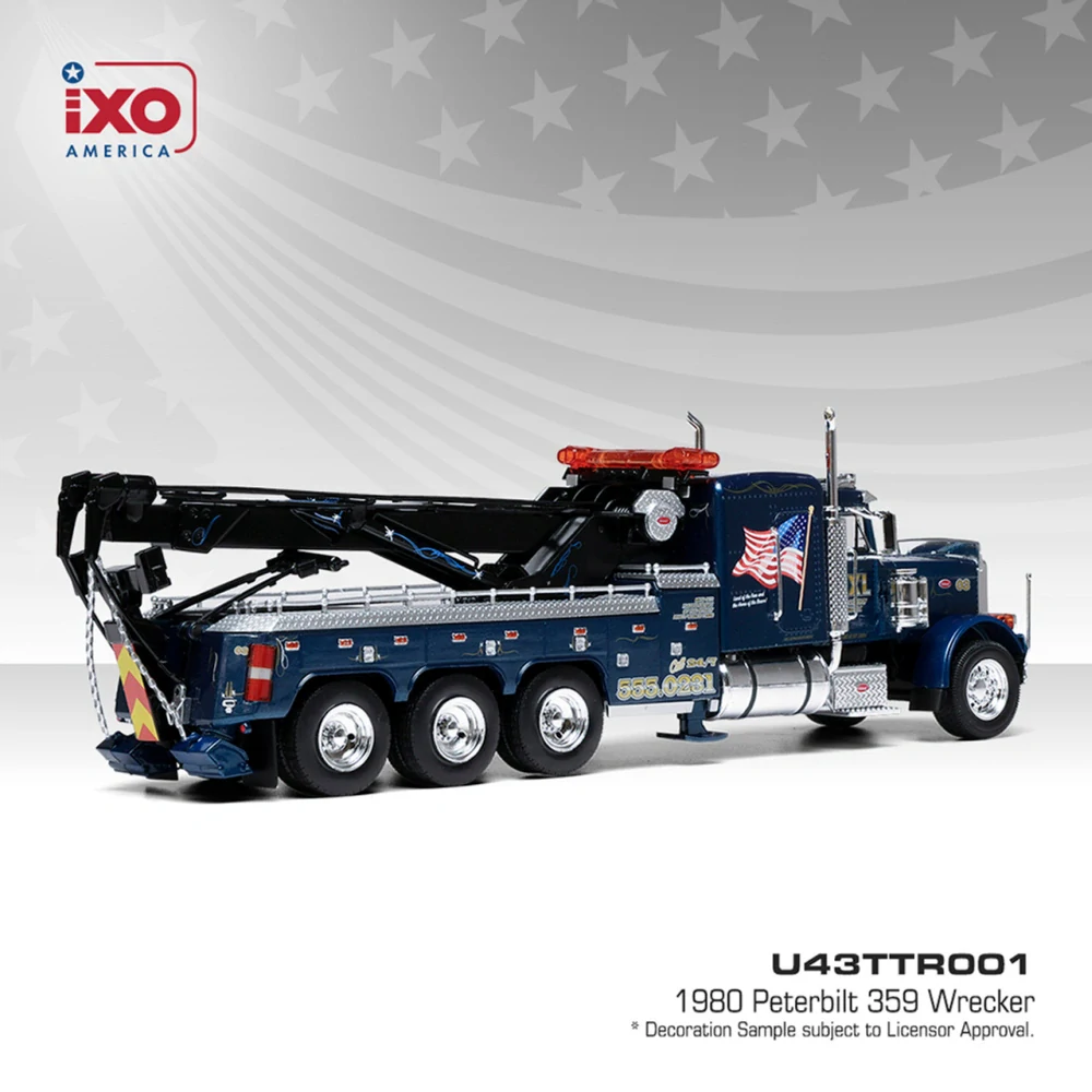 Peterbilt 359 Wrecker 1980 blue with eagle 1:43 Ixo America