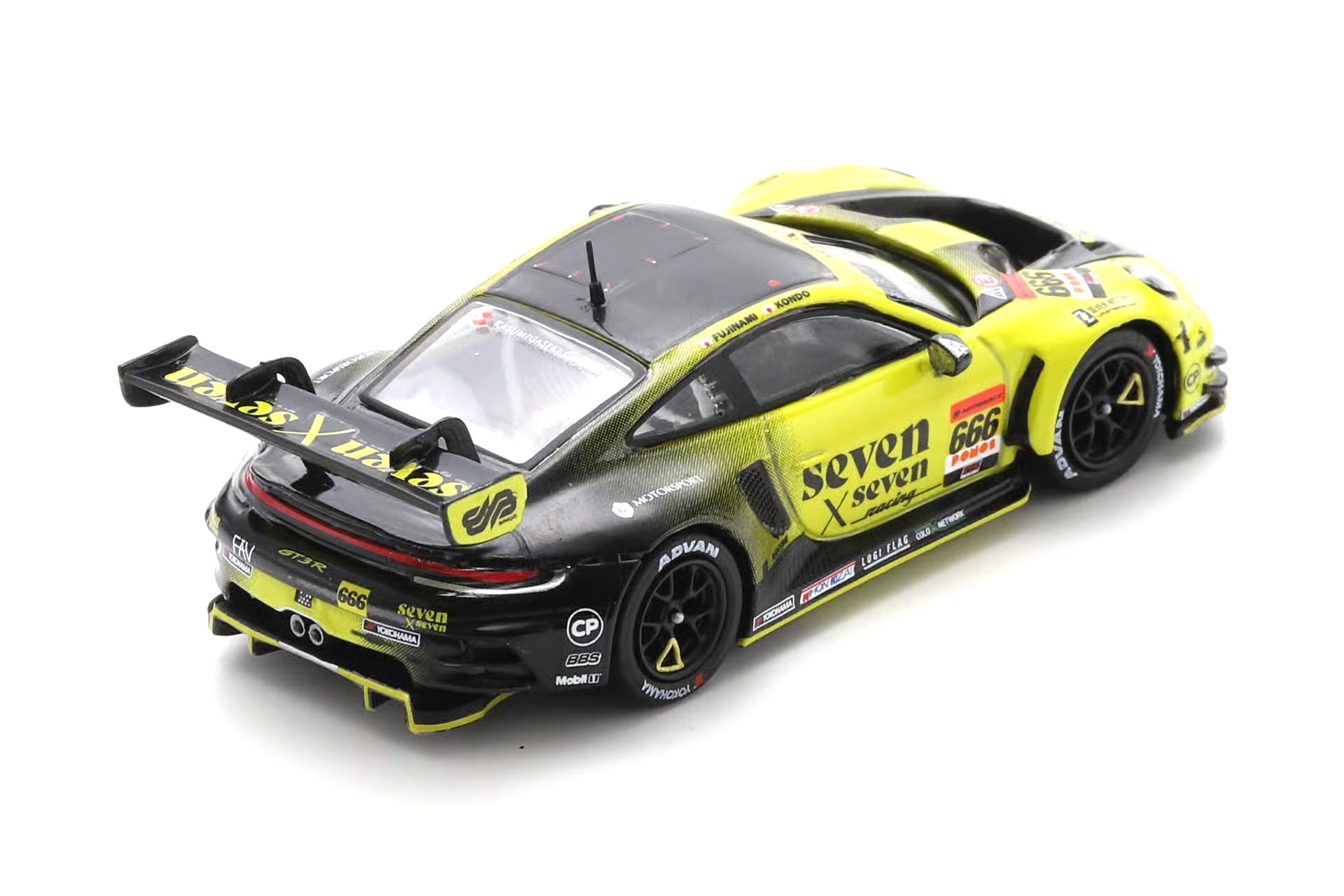 Porsche 911 GT3 R #666 K. Fujinami - T. Kondo seven x seven Racing GT300 Super GT Japan 2025 1:64 Spark 