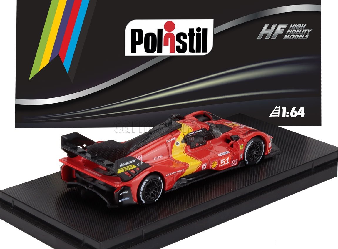 Ferrari 499P 3.0l Turbo V6 #51 Alessandro Pier Guidi - James Calado - Antonio Giovinazzi Winner 24h Le Mans 2023 1:64 Polistil