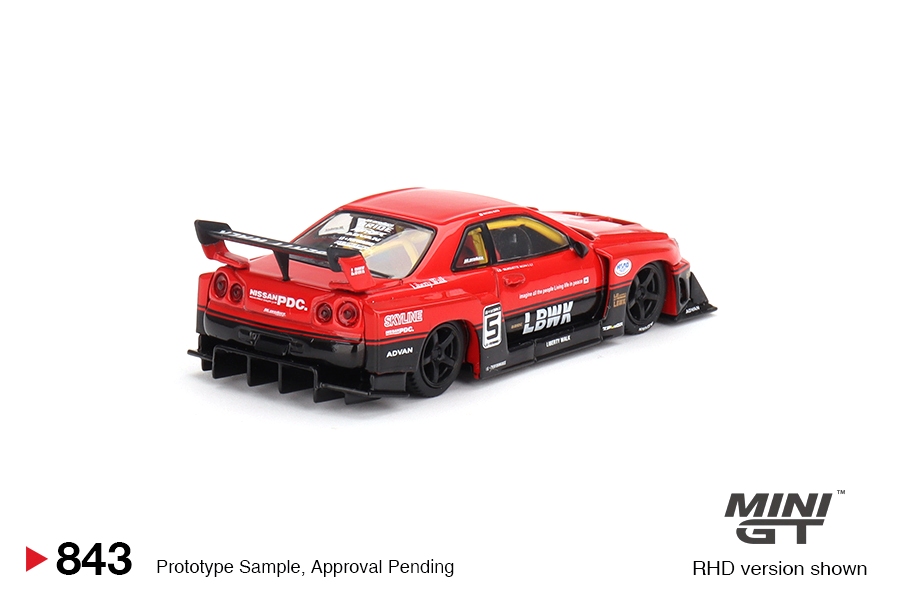 Nissan LB-ER34 Super Silhouette SKYLINE 2024 red/black 1:64 Mini GT