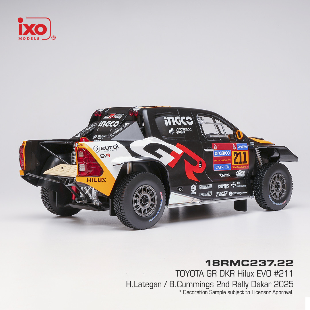 Toyota GR DKR Hilux EVO #211 H. Lategan/B. Cummings 2nd Rally Dakar 2025 1:18 Ixo Models
