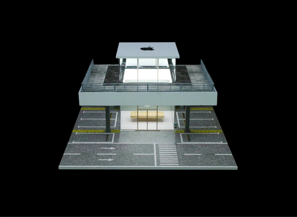 Diorama *Apple store with light* 1:64 Black Box Diorama