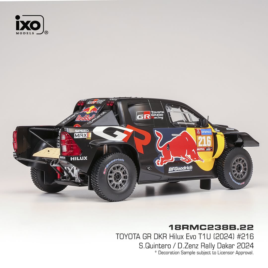 Toyota GR DKR Hilux EVO T1U #216 Quintero/Zenz Rally Dakar 2024 1:18 Ixo Models
