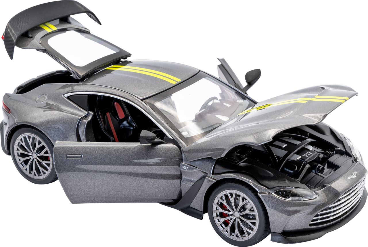 Aston Martin V12 Vantage grey/yellow stripes 1:24 RE.EL Toys