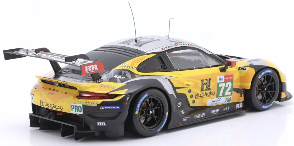 Porsche 911 RSR HUBAUTO Racing #72 Martin/Parente/Vanthoor Le Mans 2021 1:18 Ixo Models