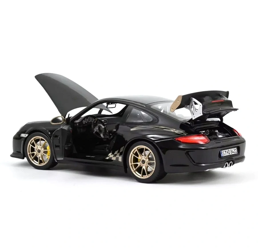 Porsche 911 GT3 RS 2009 black&white gold metallic 1:18 Norev