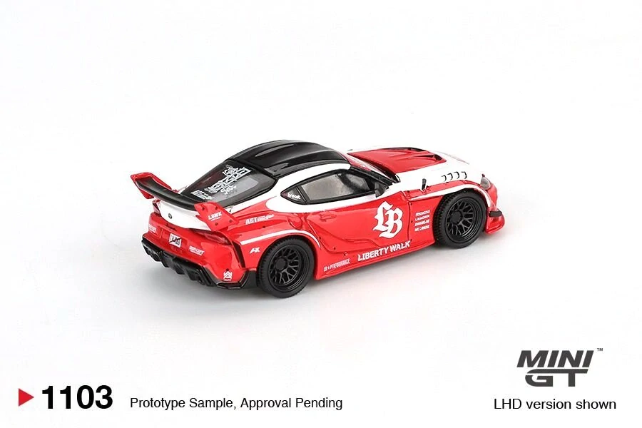 Toyota GR Supra 2025 LB-Works red/white 1:64 Mini GT