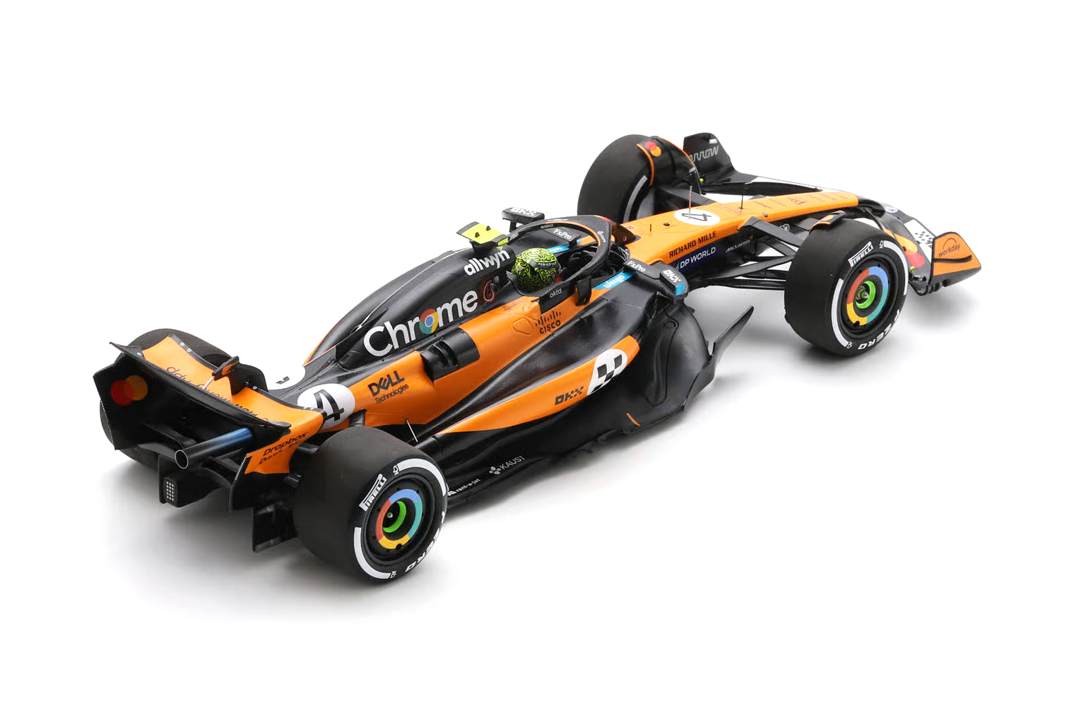 McLaren MCL39 McLaren F1 Team #4 L.Norris Winner Monaco GP 2025 with Pit Board 1:18 Spark