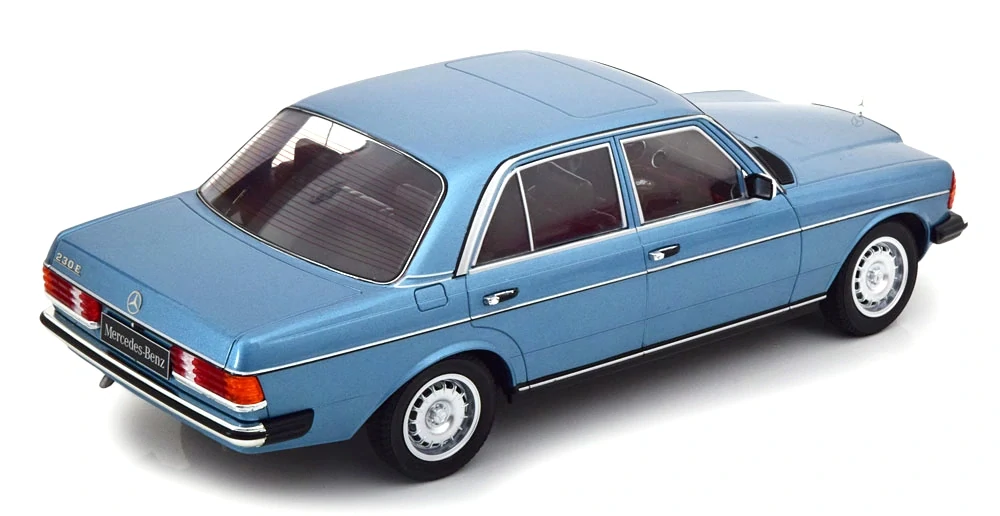 Mercedes-Benz 230E W123 1975 light blue metallic 1:18 KK Scale