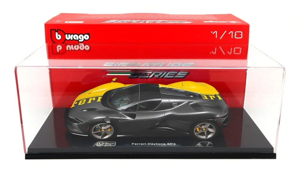 Ferrari Daytona SP3 2022 Giallo Modena/Shiny Carbon 1:18 Bburago