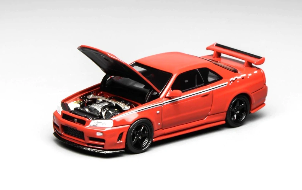 Nissan Skyline GT-R (R34) Coupe Nismo Costumized 1999 red 1:64 Motorhelix