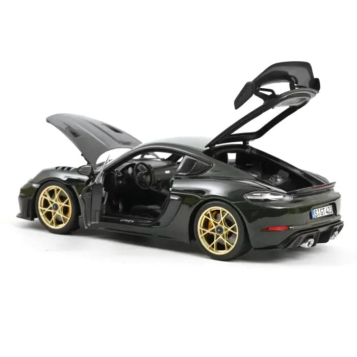Porsche Cayman GT4 RS with Weissach 2023 brewster green 1:18 Norev