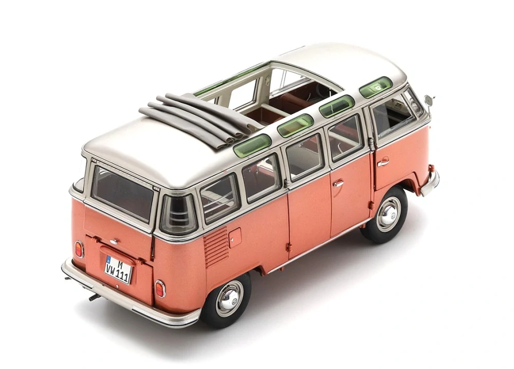 Volkswagen T1 Samba Open Roof 1962 copper/silver metallic 1:18 Schuco