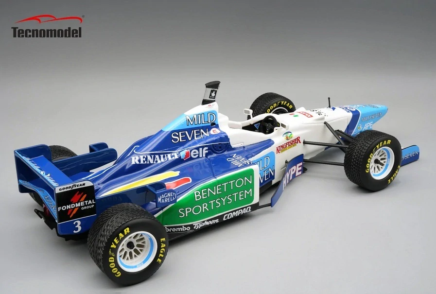 Benetton F1 B196 Renault Mild Seven #3 J.Alesi Brazilian GP 1996 with Rain Tyres 1:18 Tecnomodel