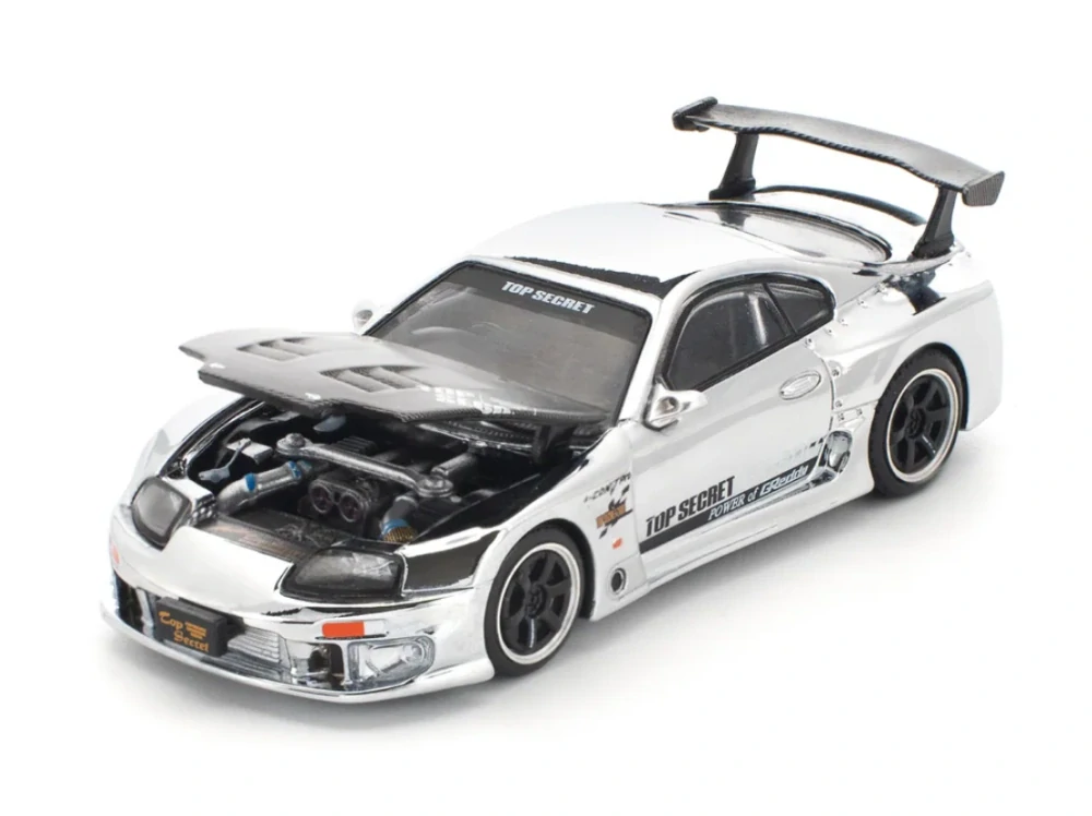 Toyota Top Secret GT300 Supra silver chrome 1:64 Pop Race
