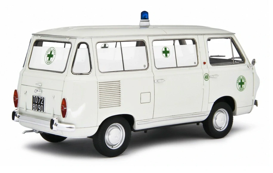 Fiat 850 Familiare Ambulance 1965-1976 white 1:18 Laudoracing Model
