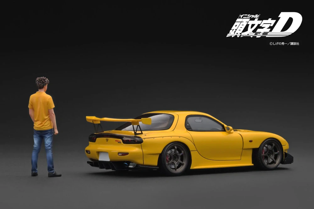 Mazda RX-7 /FD3S) Initial D with Mr.Keisuke Takahashi Figure yellow 1:18 Ignition Model