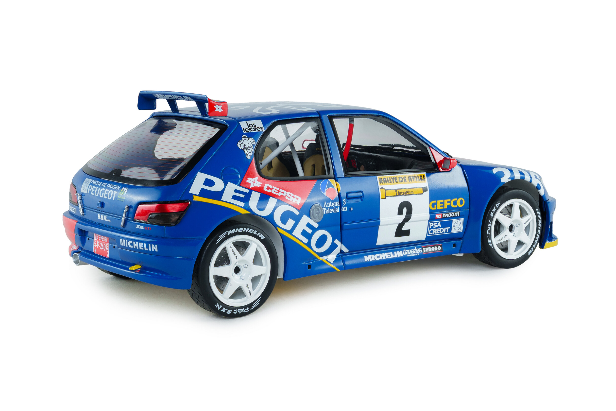 Peugeot 306 Maxi Blue #2 Ascona/Billmaier Rally de Aviles 1997 1:18 Solido