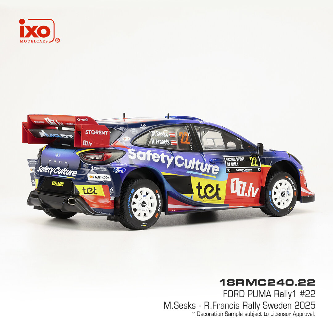 Ford Puma Rally1 #22 Sesks/Francis Rally Sweden 2025 1:18 Ixo Models