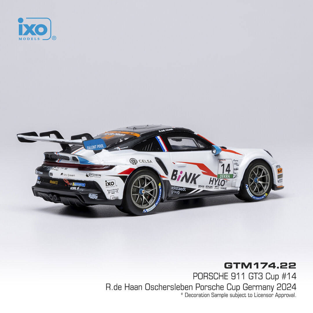 Porsche 911 GT3 Cup #14 R.de Haan Oschersleben Porsche Cup Germany 2024 1:43 Ixo Models