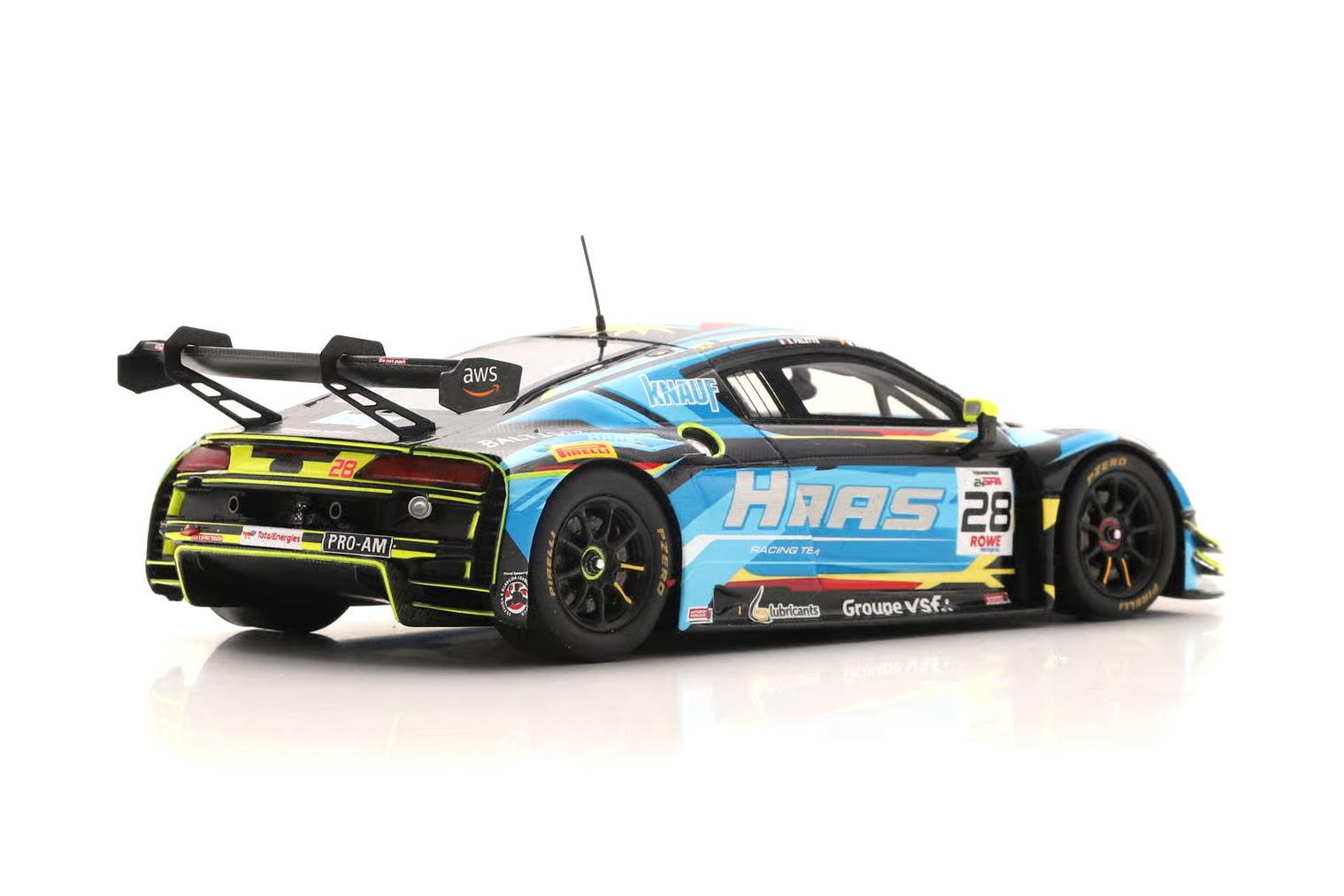 Audi R8 LMS GT3 EVO II Haas RT #28 Knauf/Balcaen/Servais/Palette 24H Spa 2025 1:43 Spark 