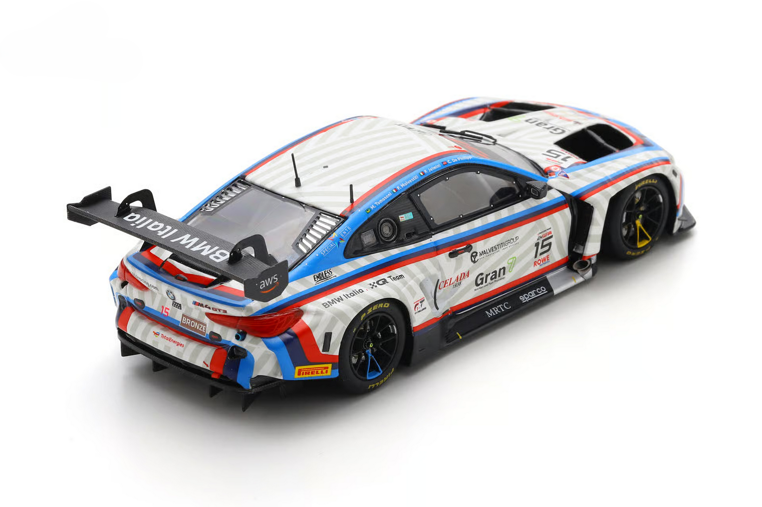 BMW M4 GT3 EVO Italia Ceccato Racing #15 Tomasoni/Malvestiti/Jelmini/de Phillippi 24H Spa 2025 1:43 Spark