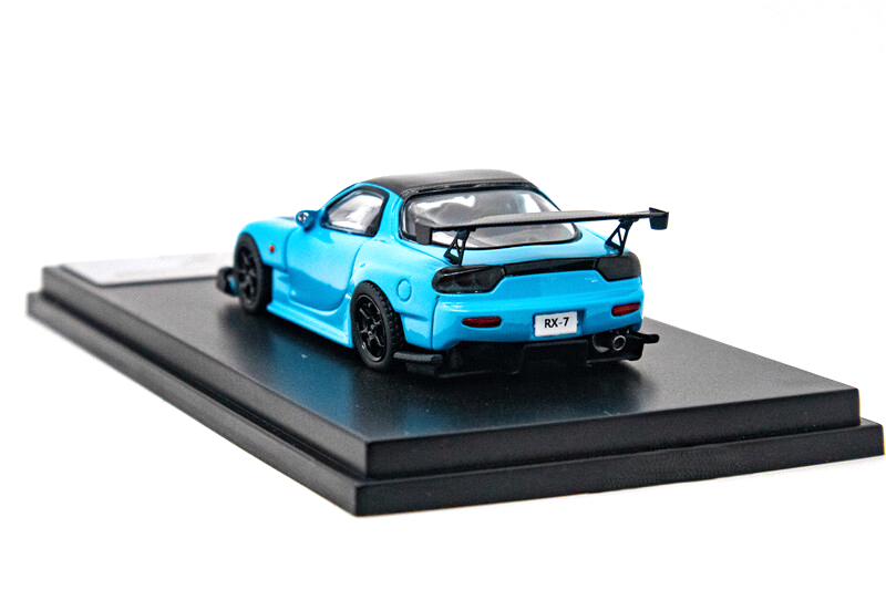 Mazda RX-7 (FD3S) blue with carbon hood 1:64 My Model Collect
