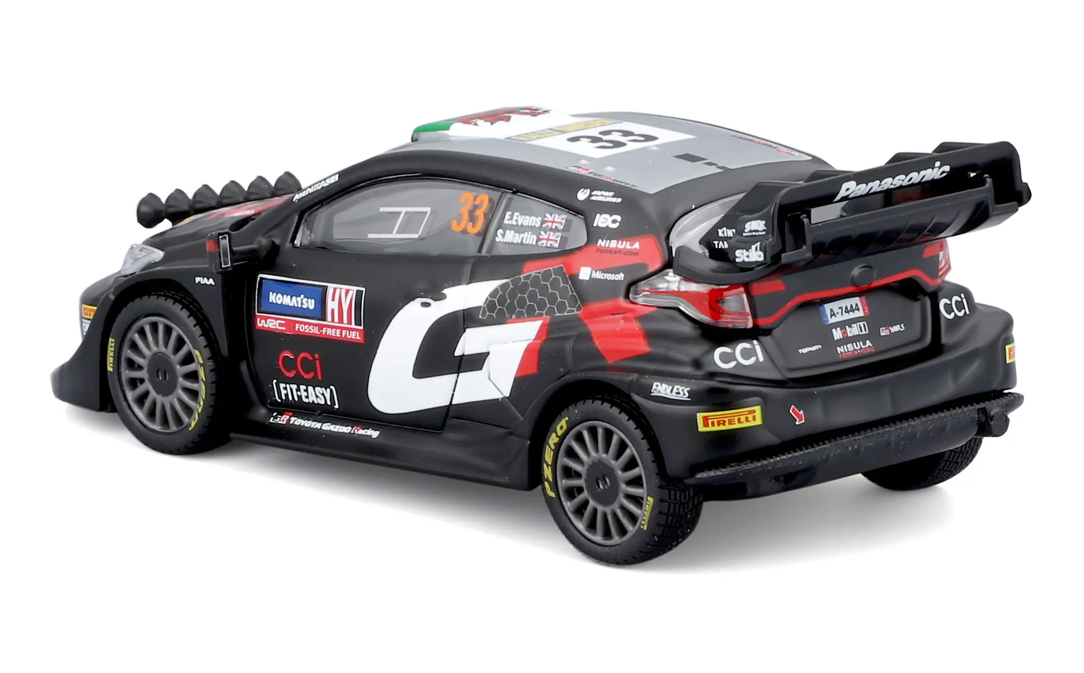Toyota Yaris GR RALLY1 Team GAZOO Racing WRT #33 Evans/Martin Rally 2024 1:43 Bburago