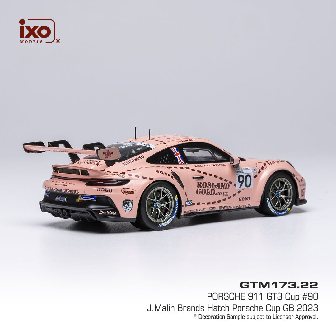 Porsche 911 GT3 Cup #90 J.Malin Porsche Cup Brands Hatch 2023 1:43 Ixo Models