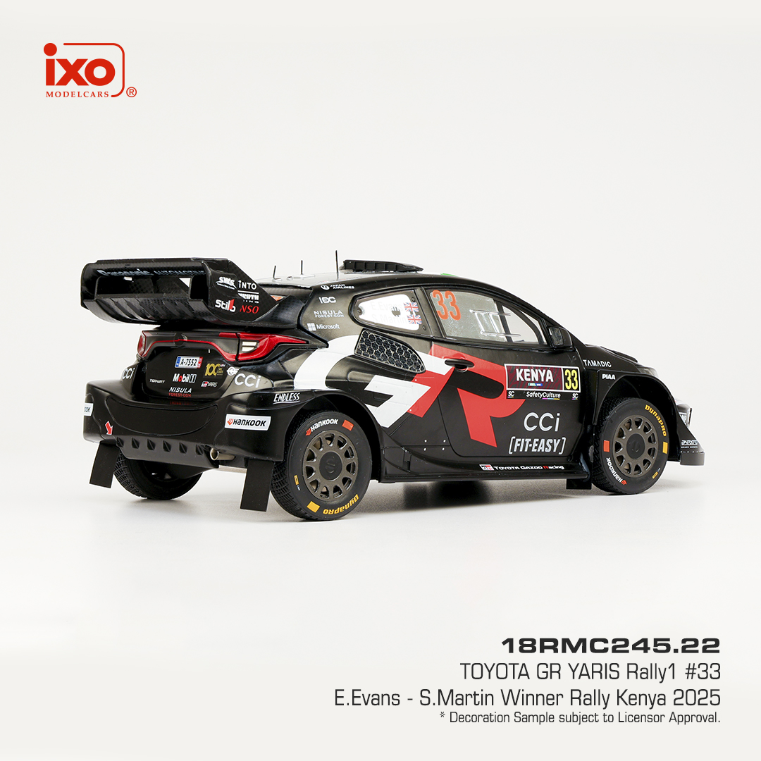 Toyota GR Yaris Rally1 #33 Evans/Martin Winner Rally Kenya 2025 1:18 Ixo Models