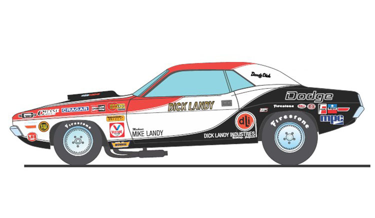 Dodge Challenger *Boycott* Dick Landy 1970 white/red/black 1:18 Acme Diecast