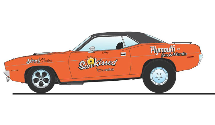 Plymouth HEMI Cuda *Sun Kissed* Sox & Martin 1970 orange 1:18 Acme Diecast