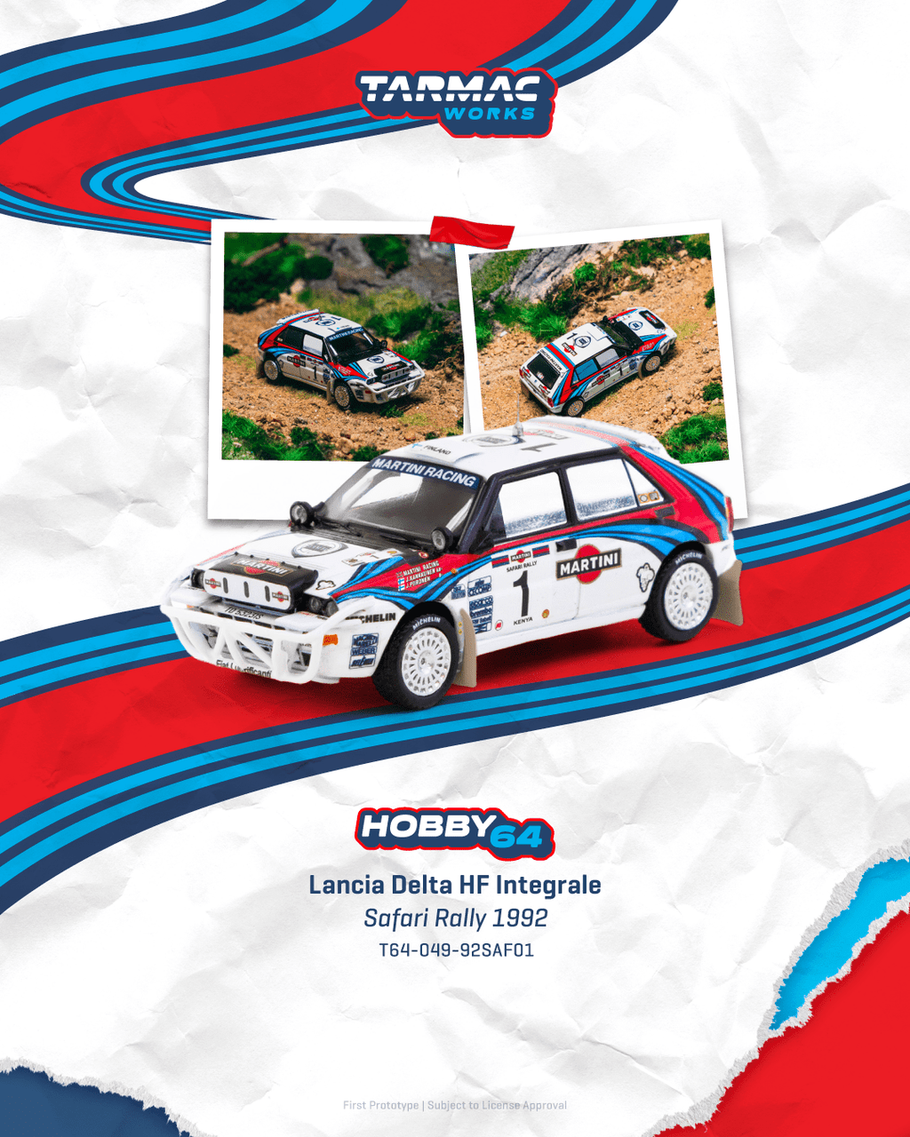 Lancia Delta HF Integrale #1 J.Kankkunen/J.Piironen Safari Rally 1992 1:64 Tarmac