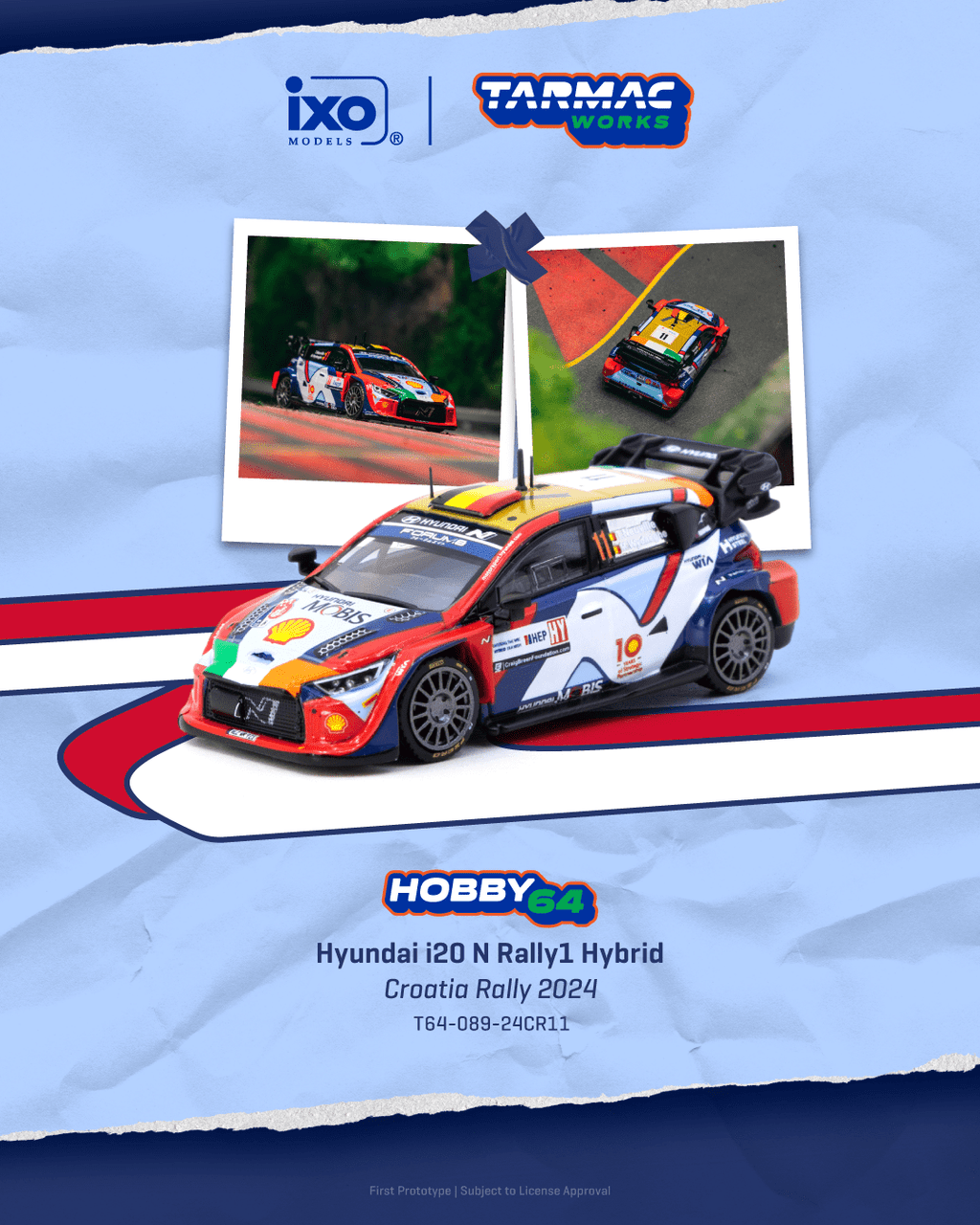 Hyundai I20 N Rally1 Hybrid #11 T.Neuville/M.Wydaeghe Croatia Rally 2024 1:64 Tarmac