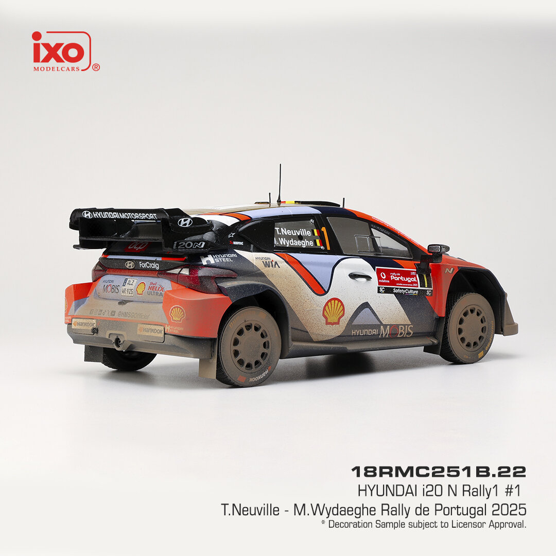 Hyundai i20 N Rally1 #1 Neuville/Wydaeghe Rally de Portugal 2025 1:18 Ixo Models