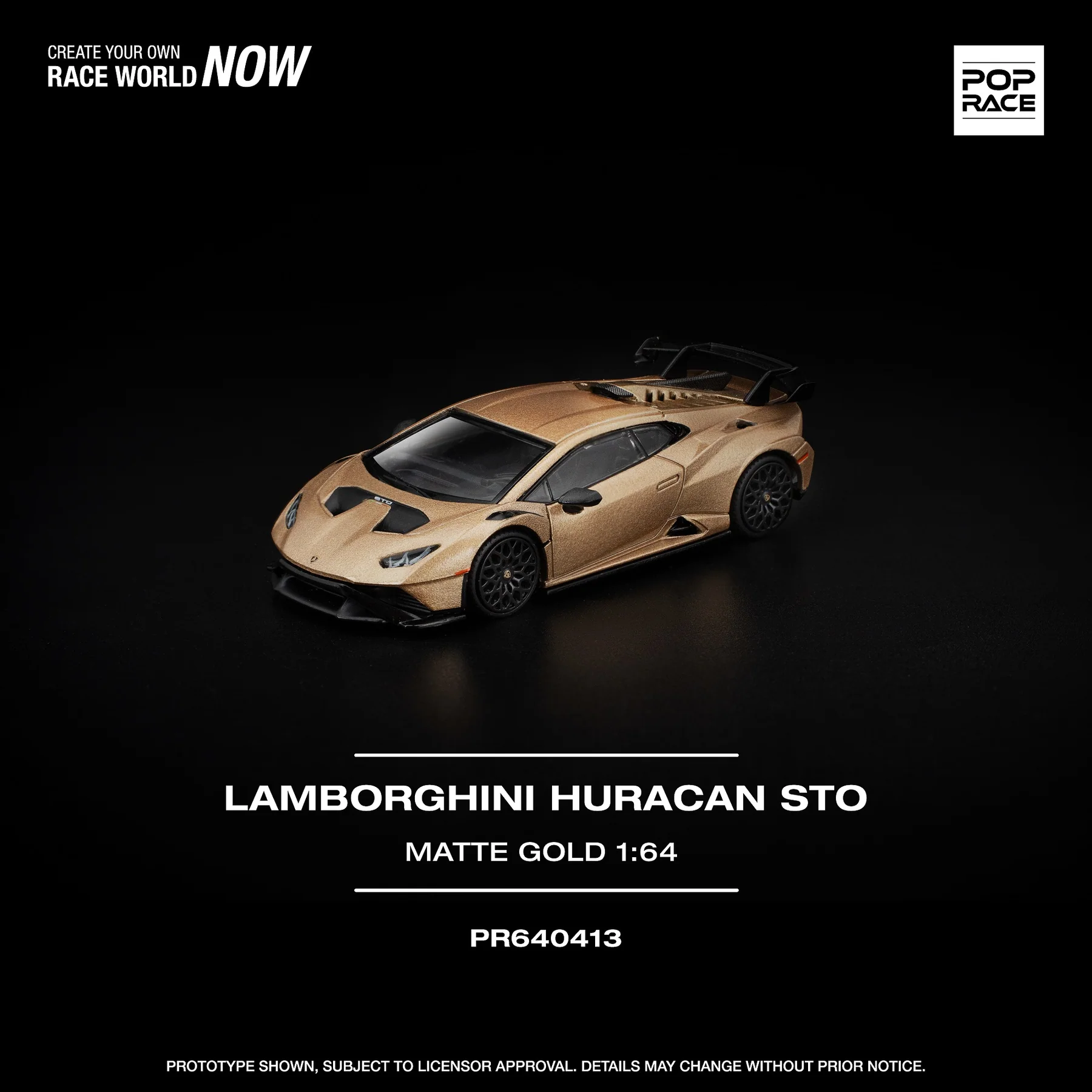 Lamborghini Huracan STO matte gold 1:64 Pop Race