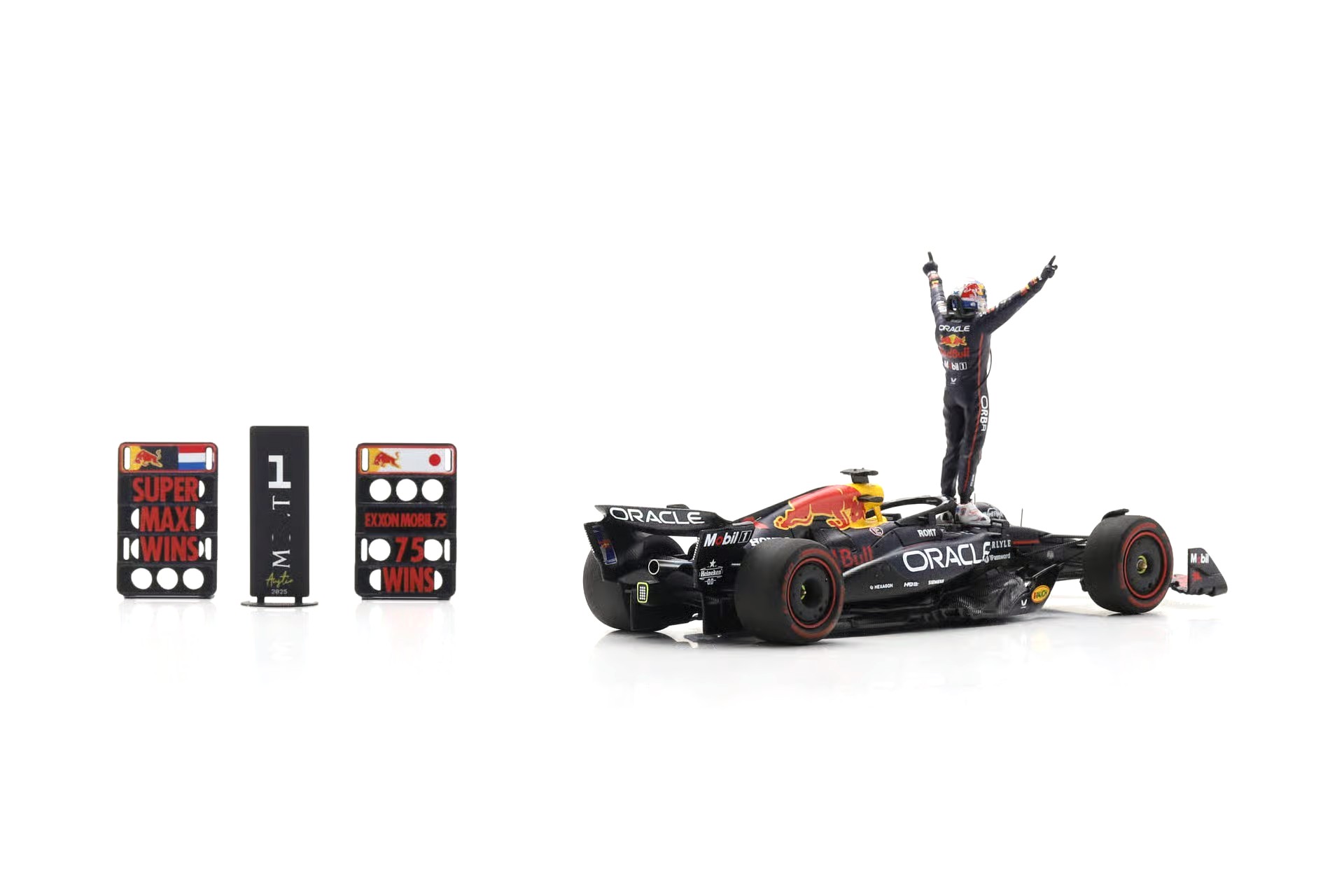Red Bull Racing RB21 #1 M.Verstappen Winner US GP 2025 with Pit Board & Bigger Base 1:43 Spark