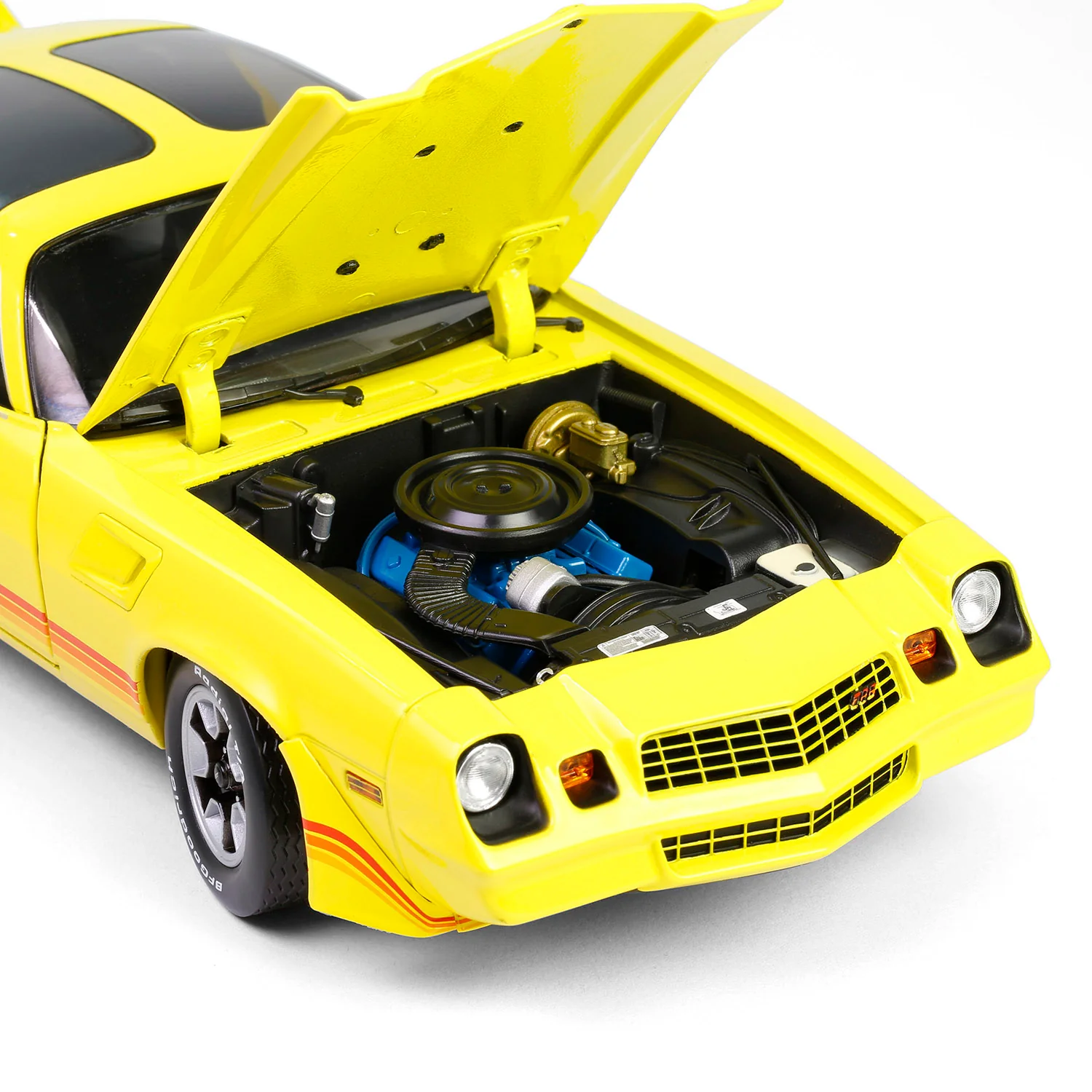 Chevrolet Camaro Z/28 with T-Tops bright yellow/red stripes 1:18 GreenLight