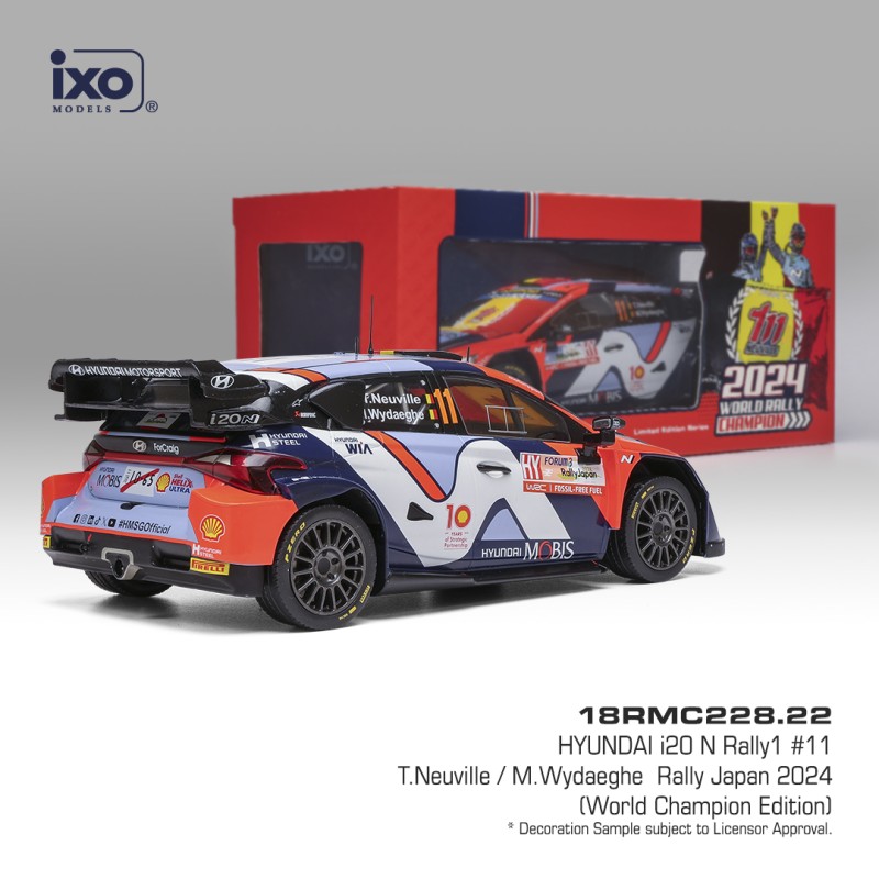 Hyundai i20 N Rally1 #11 Neuville/Wydaeghe WRC Rally Japan 2024 1:18 Ixo Models