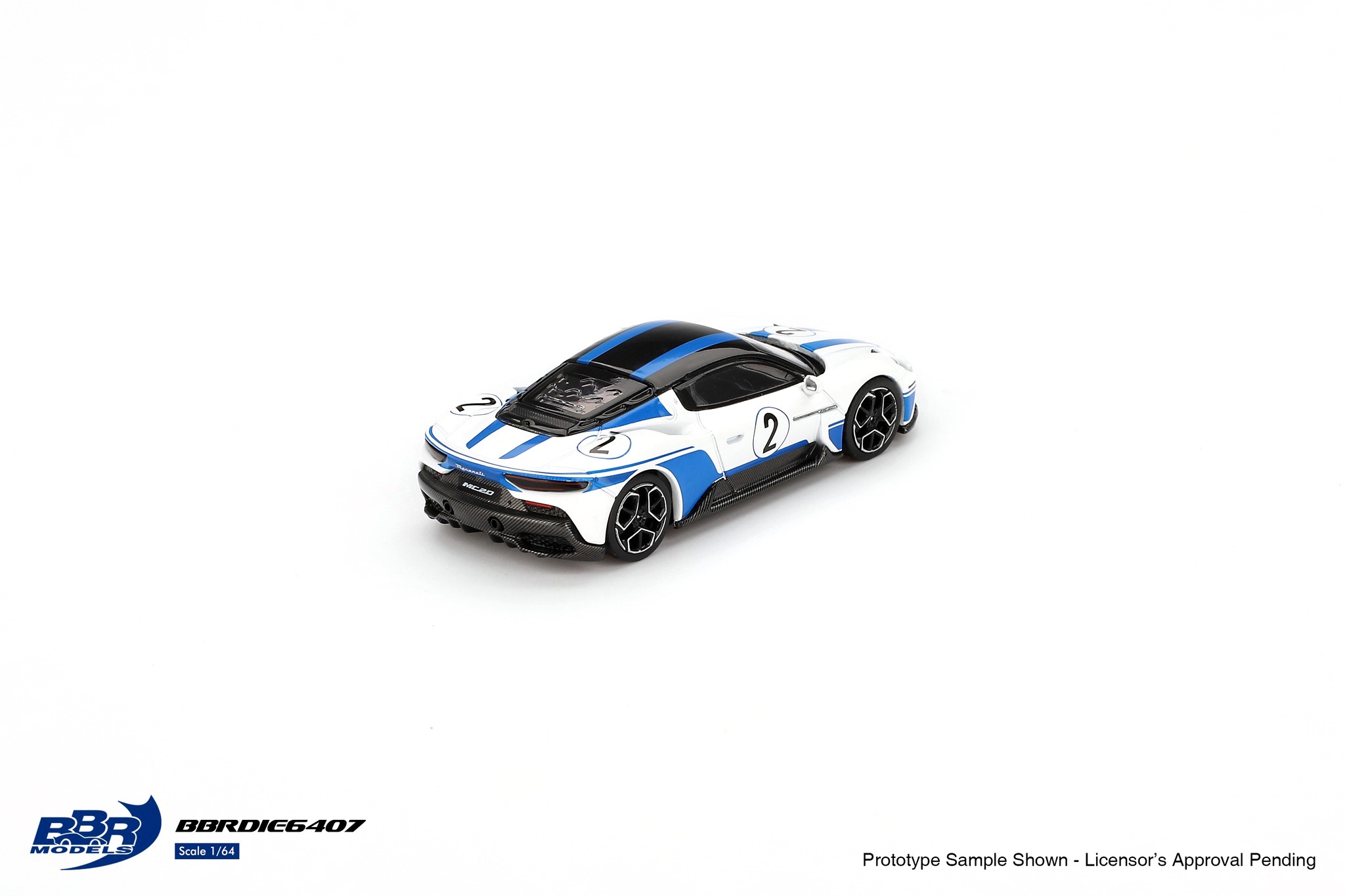 Maserati MC20 #2 Maserati Performance Experience 2024 white/blue 1:64 B.B.R. 