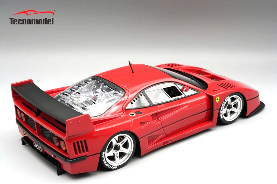 Ferrari F40 LM Press Version 1996 with Opening Rear Trunck and Engine Part (magnetic system) 1:18 Tecnomodel