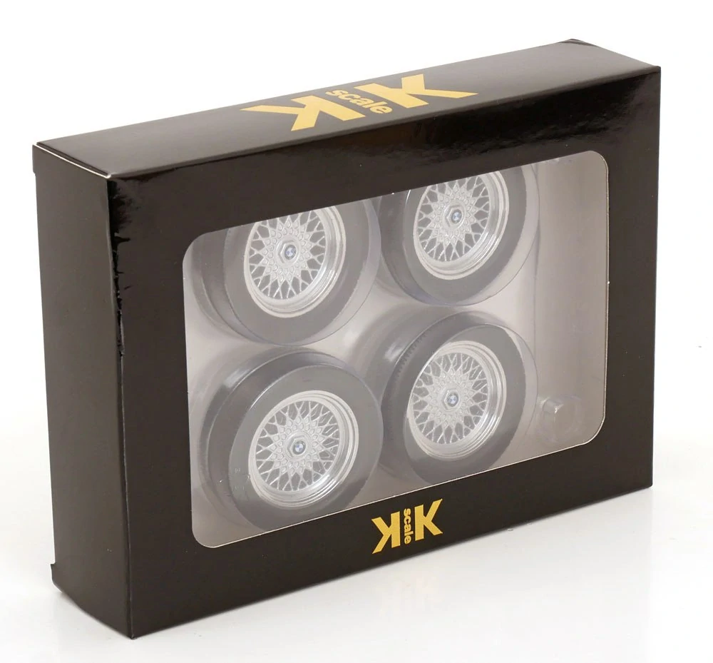 Set 4x Wheels and Rims for BMW 6-Series M635 CSI E24 Coupe 1987 1:12 KK Scale