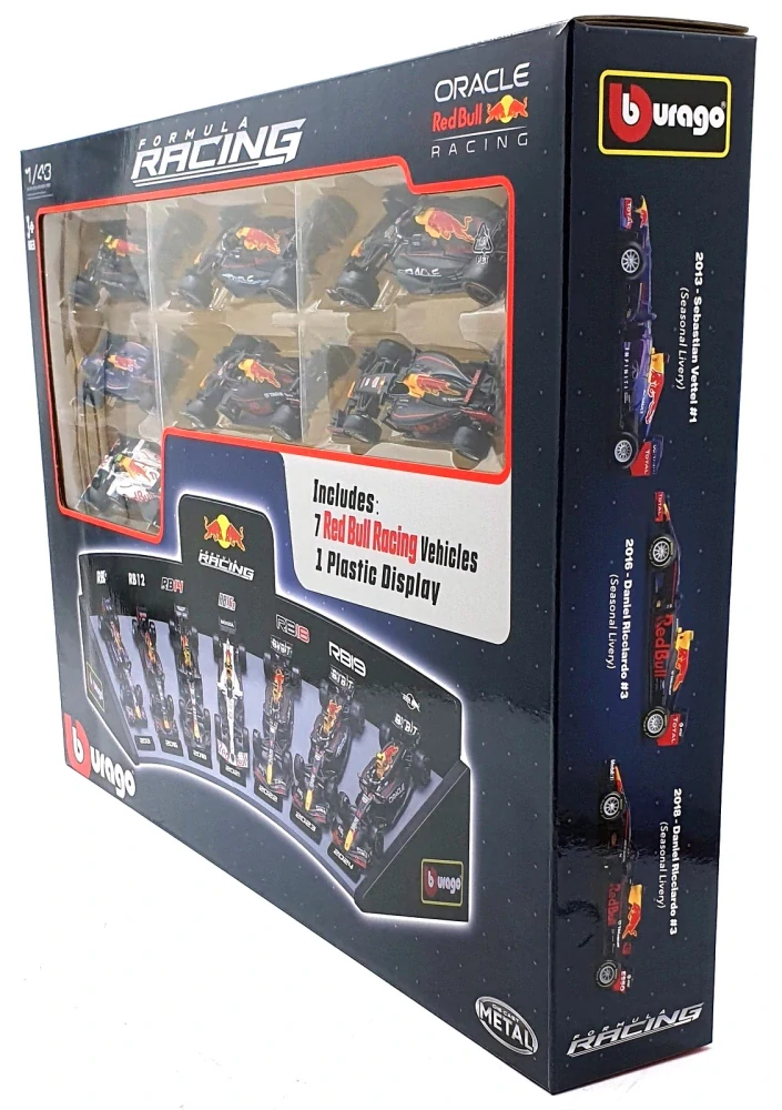 Red Bull Set - Red Bull RB9 #1 2013-RB11 #3 2015-RB12 #3 2016-RB16B #33 2021-2X RB19 #11 2021-RB20 #1 2024 1:43 Bburago